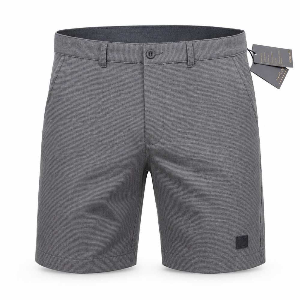 Vintage 1946 Golf Shorts Mens 38 Grey Performance Stretch Micro Stripe New - Picture 1 of 12